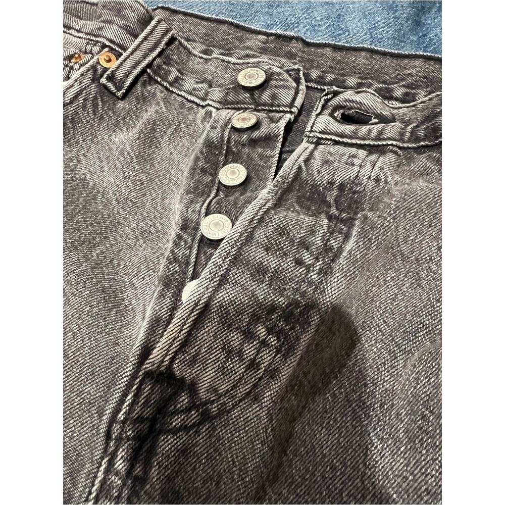 Vintage Levi’s 501 Faded Black Jeans W32 L30 Button Fly Straight Leg Denim - Picture 4 of 7